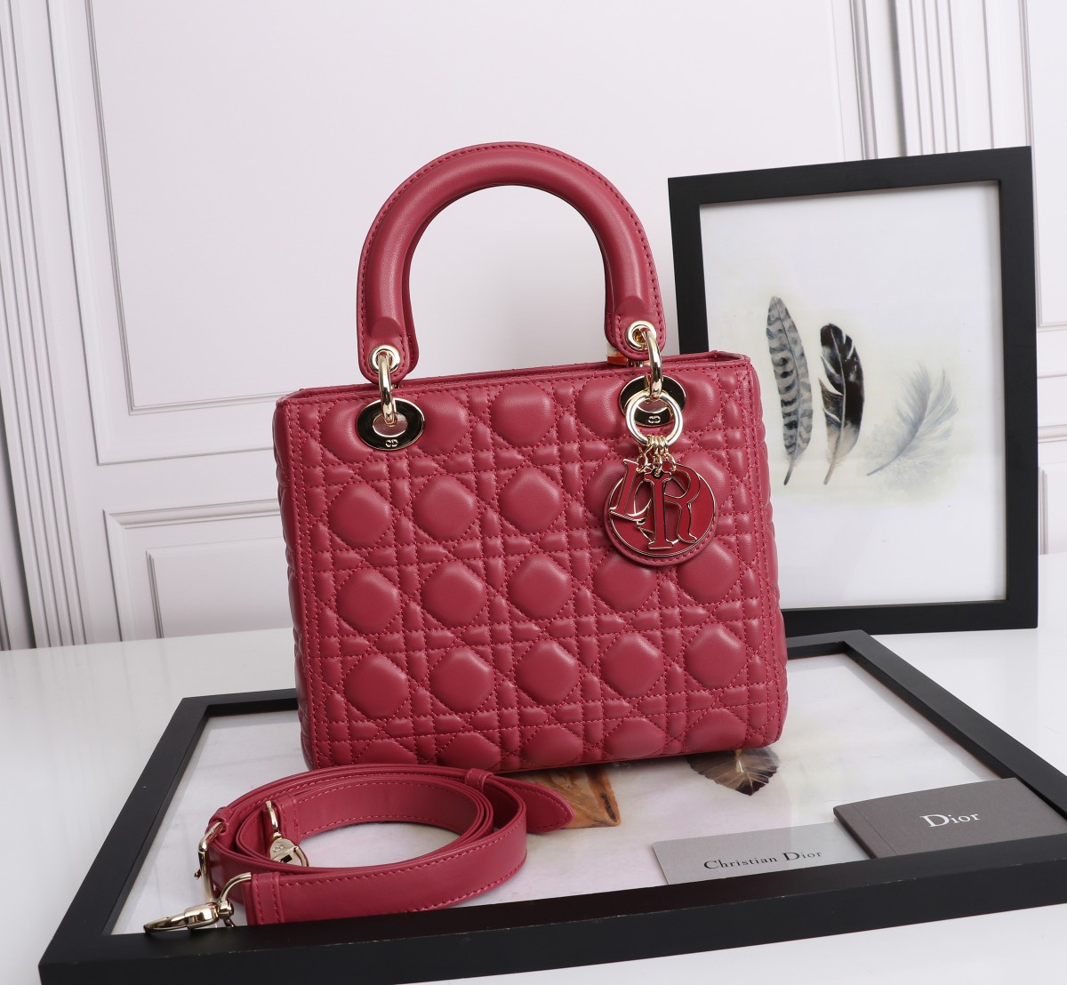 Medium Lady Dior Bag Red Cannage Lambskin